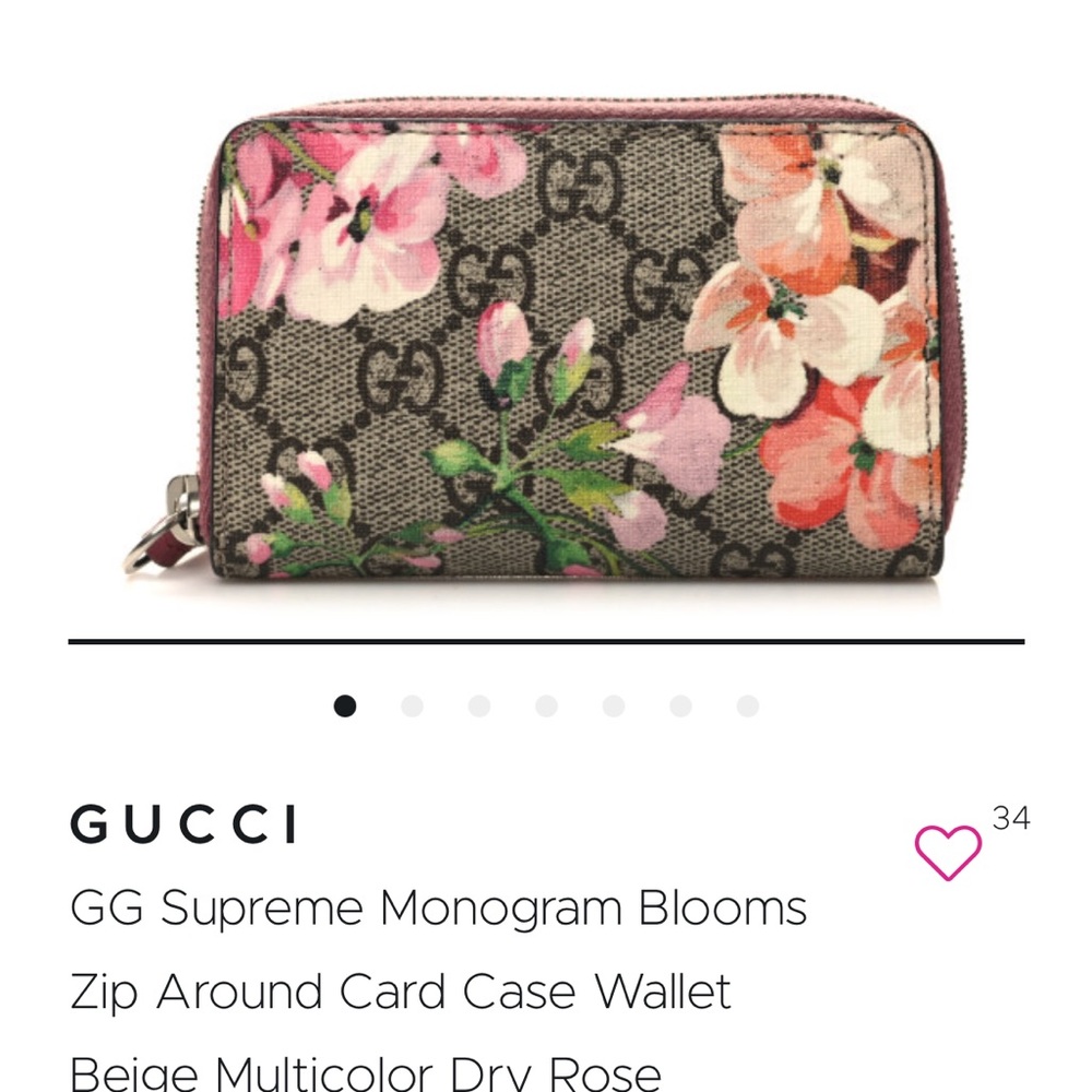GUCCI Supreme Blooms zip Around wallet